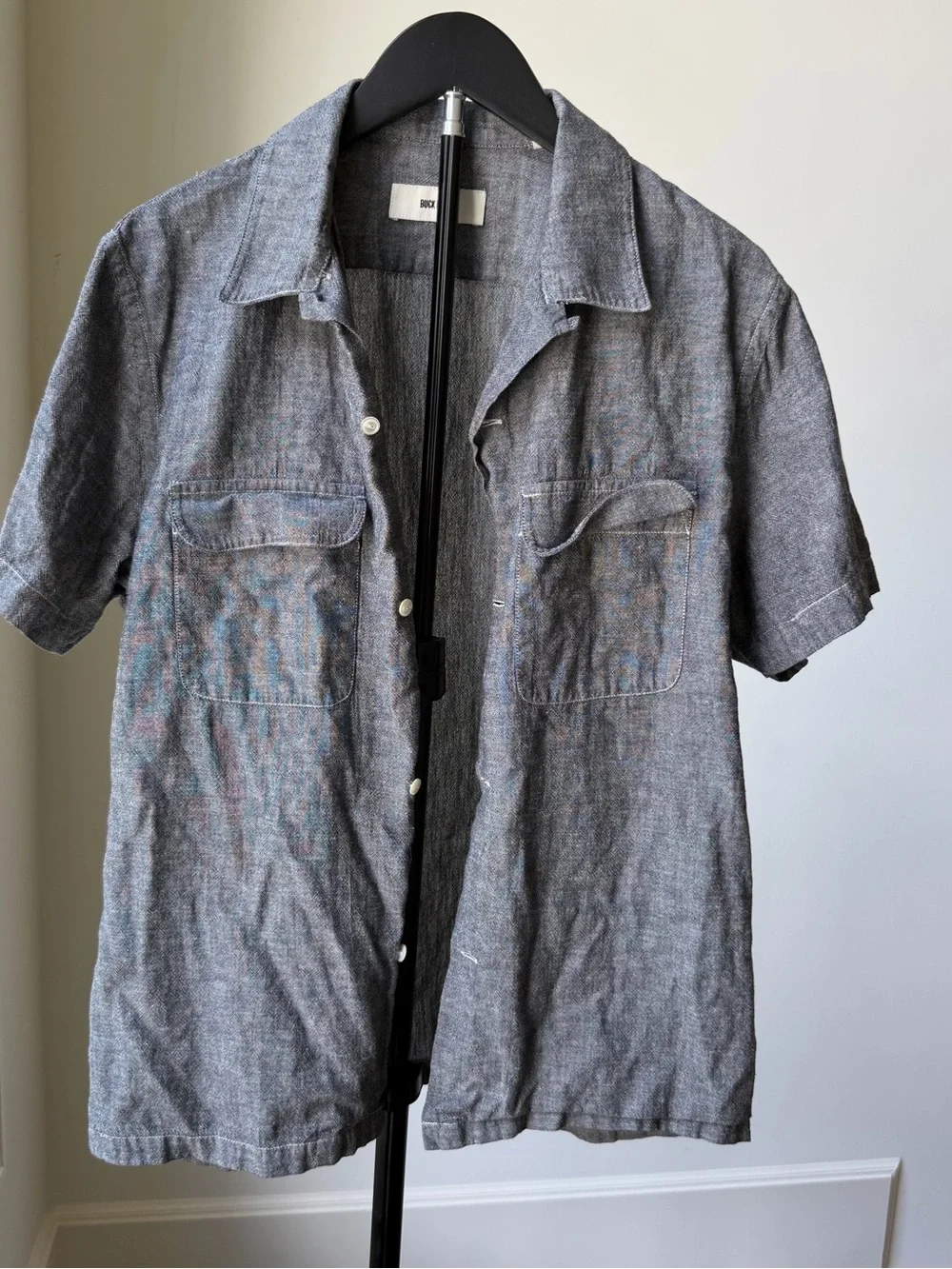 Buck Mason Short-Sleeve Button-Front Shirt Jacket - Heather Gray